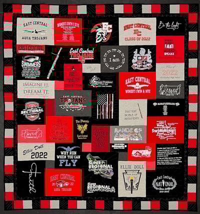 Graduation T-shirt quilt by Too Cool T-shirt Quilts