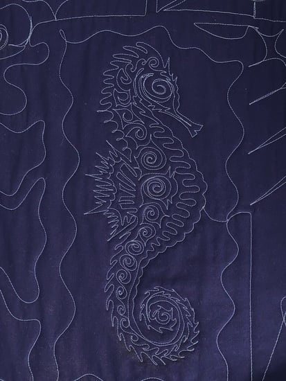 seahorse on the back of a Too Cool T-shirt Quilt
