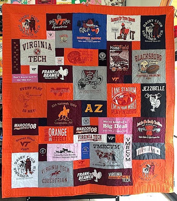 Virginia Tech T-shirt Quilt